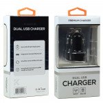 Wholesale 2.4A Dual 2 Port Car Charger for Phone, Tablet, Speaker, Electronic (Car - Black)